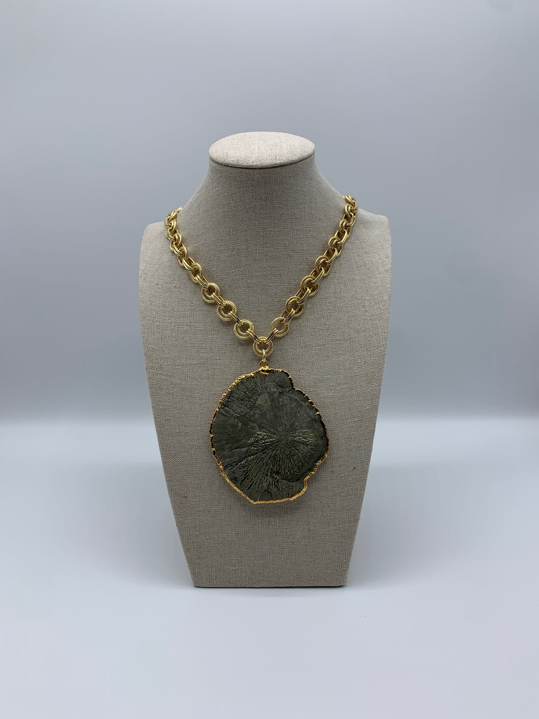 Pyrite Sun Statement Necklace